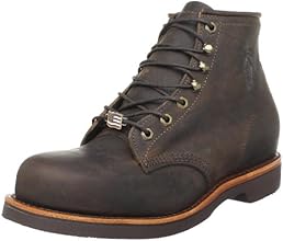 Chippewa Men's Six-Inch Chocolate Apache Steel-Toe Lace-Up Boot