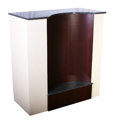 Bar Manicure Table - Beige/ wood/ Gray granite top