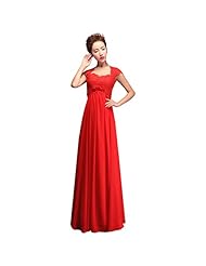 Chiffon Lace-Up Queen Anne Neck Evening Dress 