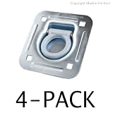 D-Ring Recessed Tiedowns 6,000 lb. Capacity Square Holes - 4 Pack by D-Rings Tiedown Attachments - 04 Pack