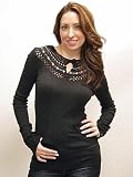 FREE PEOPLE BLACK CROCHET HOODED THERMAL