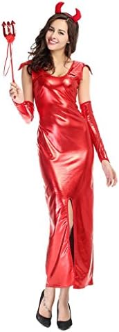 TESOON Women's Top Drawer 3 Piece Sexy Sequin Burlesque Devil Costume