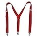 Allegra K Metal Thread Decor Adjustable Clip Y-Shaped Suspender Braces Red for Ladies