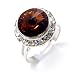 Silvertone Framed Topaz Colored Swarovski Crystal Fashion Ring
