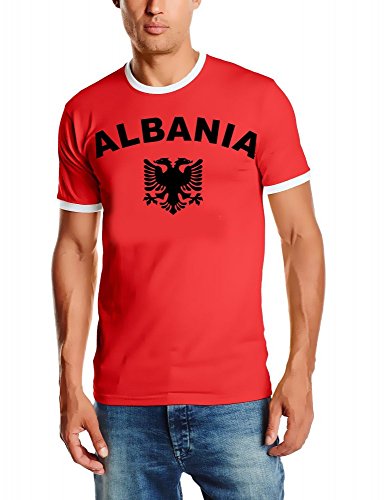 EM 2016 Albanien Fußball T-SHIRT TRIKOT mit Deinem NAMEN + NUMMER ! HERI Ringer rot Gr.S