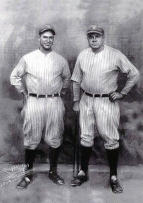 New York Yankees (Babe Ruth & Lou Gehrig) Sports Poster Print - 11x17