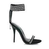 4.5 Inch Women's Sexy Evening Shoe High Heel Single Sole With Rhinestone Ankle Cuff