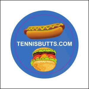 Tennis Butts - Fun Racket Decal That Starts Your Match Off with a Laugh! Perfect Tennis Gift (Hotdogs or Hamburgers)