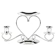 Silver-Plated 3-Heart Candleholders