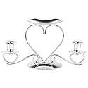 Silver-Plated 3-Heart Candleholders