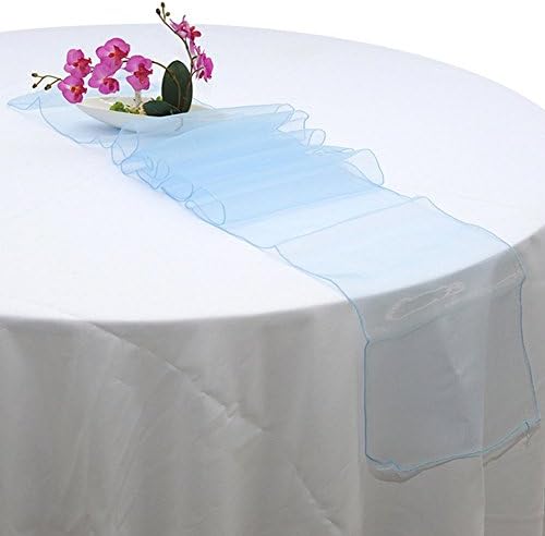 LingStar Premium Quality 30x275cm Sheer Organza Table Runner Wedding Party Home Decoration Blue 10 pcs