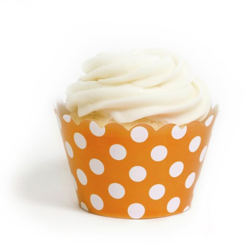 Dress My Cupcake Orange Polka Dot Cupcake Wrappers, Set of 12