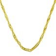 Lovely 14 Karat Yellow Gold 1mm Singapore Chain 18 Inch