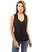 PattyBoutik Women's V Neck Sleeveless Elastic Hem Blouse