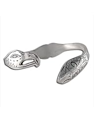 Sterling Silver Lovebirds Small Northwest Coast Native American Bracelet. Made in USA.