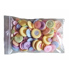 Mixed Pastels Colour and Size Craft Buttons approx 100gm. Different shapes, sizes and colours. 2 hole and 4 hole.
