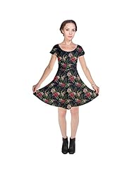 Cap Sleeves Stretchy Polyester/Spandex Floral Print Tropical Print  Dress