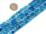 6mm round gemstone blue crackle agate beads strands 15" jewelry making beads