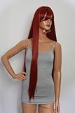 Epic Cosplay Persephone Dark Red Long Straight Wig 40 Inches (12DR)