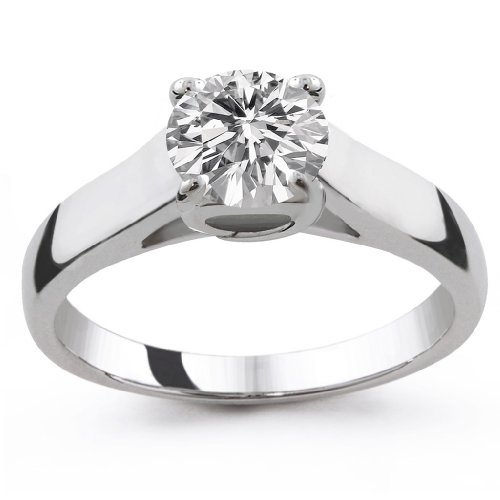 Childrens Toyshop  Jewelry : 14k White Gold 1/3ctw. Round Cut Trellis Setting Solitaire Diamond Ring - (I-J;I1-2)