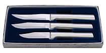Rada Cutlery Paring Knives Galore 3 Piece Boxed Gift Set with Solid Cast Brushed Aluminum Handles, Made in USA