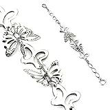 316L Stainless Steel Oval Link 3D Butterfly Bracelet