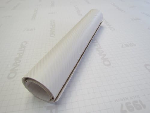 CARBON FIBER VINYL WRAP 24" X 60" WHITE 3D PROFESSIONAL GRADE WITH AIR RELEASE POCKET POCKETS BUBBLE FREE