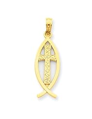 14k Gold Ichthus Fish Pendant