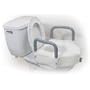 Drive Medical Deluxe Elevated Raised Toilet Seat with Removable Padded Arms, White