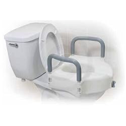 Drive Medical Deluxe Elevated Raised Toilet Seat with Removable Padded Arms, White