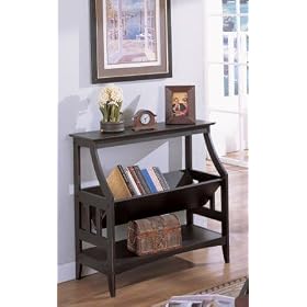 Antique Finish Bookshelf  Magazine Table