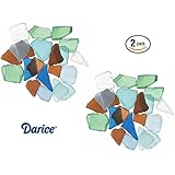 2 Pack Darice Sea Glass in Mesh Bag - Multicolor Rainbow Mix - 1lb