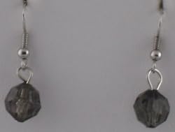 Charcoal Gem Cut Globes Earrings