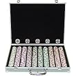 1000 12.2 Gram Clay Coin Inlay Poker Chips w/Aluminum Case