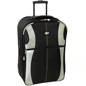 Karabar Large 26 Inch Expandable Suitcase (Black/Silver)