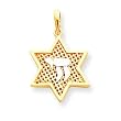 14k & Rhodium Mesh Star of David with Chai Pendant
