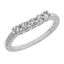 14k White Gold Moissanite 5 Stone Curved Band for 3 Stone Rings (.30 cttw equivalent)