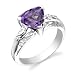 Sterling Silver 1.50 cts Trillion Cut Amethyst Ring Size 6
