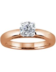 0.50 Ct Round H/I I1 Diamond 14K Rose Gold Solitaire Ring