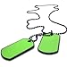 KONOV Army Style 2pcs Dog Tag Pendant Mens Necklace Chain, Green