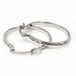 2mm Thickness Diamond Cut Hoop Earrings, Size: 2mm x 12mm