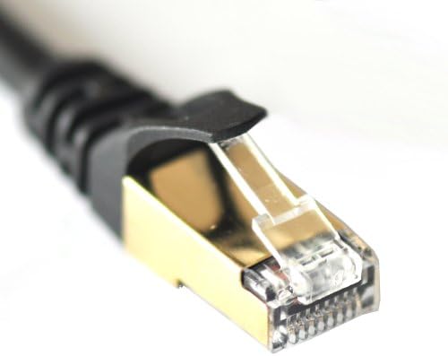 Vandesail® Cat7 Rj45 Ethernet LAN Networking Cable Black High Speed Computer Router Gold Plated Plug STP Wires Professional Gold Headed Network Cable- High Speed Premium Quality Cat Seven / Patch / Ethernet / Modem / Router / LAN (5m, Column)