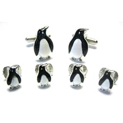 Penguin Tuxedo Cufflinks & Stud Set