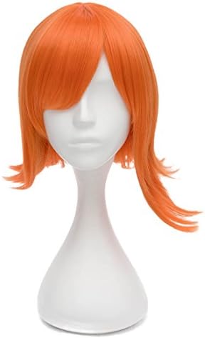 Taobao Building Orange Wave Layered Japanese Anime Cosplay Hair Wig 14" 35cm - One Piece Nami