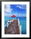 Dock in St. Francois, Guadeloupe, Puerto Rico Framed Art Poster Print by Bill Bachmann, 25x31