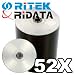 Ritek Silver Inkjet Printable 52X CD-R Media 100 Pack in Plastic Wrap