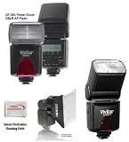 Vivitar DF-383 Professional TTL Power, Zoom High Power Auto Flash with Bounce & Swivel Head For The Panasonic LUMIX DMC-FZ20 FZ30 FZ15 FZ50, LUMIX DMC-FZ20 FZ30 FZ15 FZ50, FZ5, FZ18 FZ20 FZ28 FZ38 FZ35 FZ50 DMC-FZ50 FZ30 FZ10 F7 DMC-GH2 DMC-GF1 Digital Cameras Includes 1 Built In Flash Diffuser & 1 Reflector