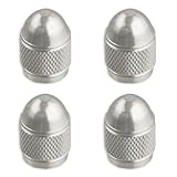 Set of 4 Non-Rust Aluminum Tire Valve Caps - Silver