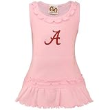 NCAA Alabama Crimson Tide Infant Girls Pink Swarovski Crystal Ruffle Tank Dress (6 Months)