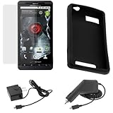 GTMax Black Soft Rubber Silicone Skin Cover Case + Clear LCD Screen Protect ....